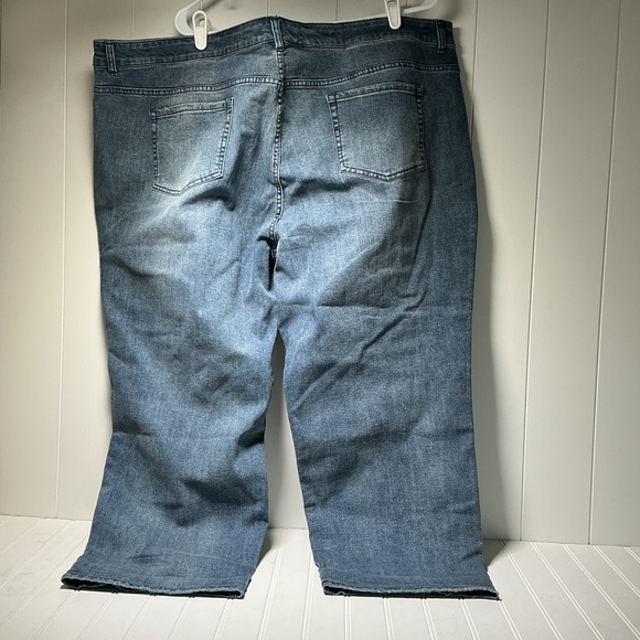 LOGO Lori Goldstein Velvet Patchwork Boyfriend Jeans Straight Stretch Size 28WP - Picture 5 of 11